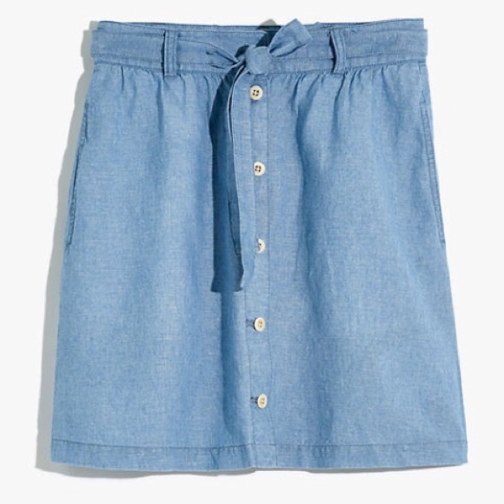 Madewell Denim Front Tie Mini Skirt